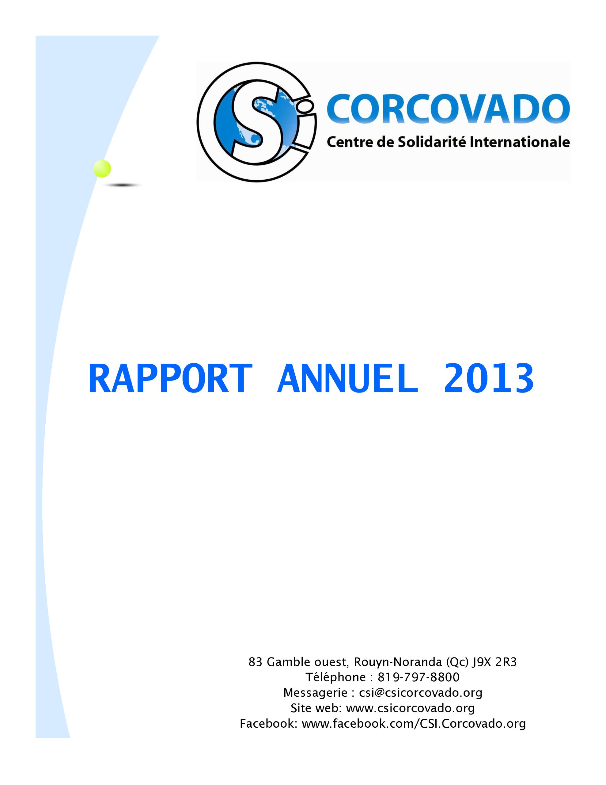 Rapport annuel 2013